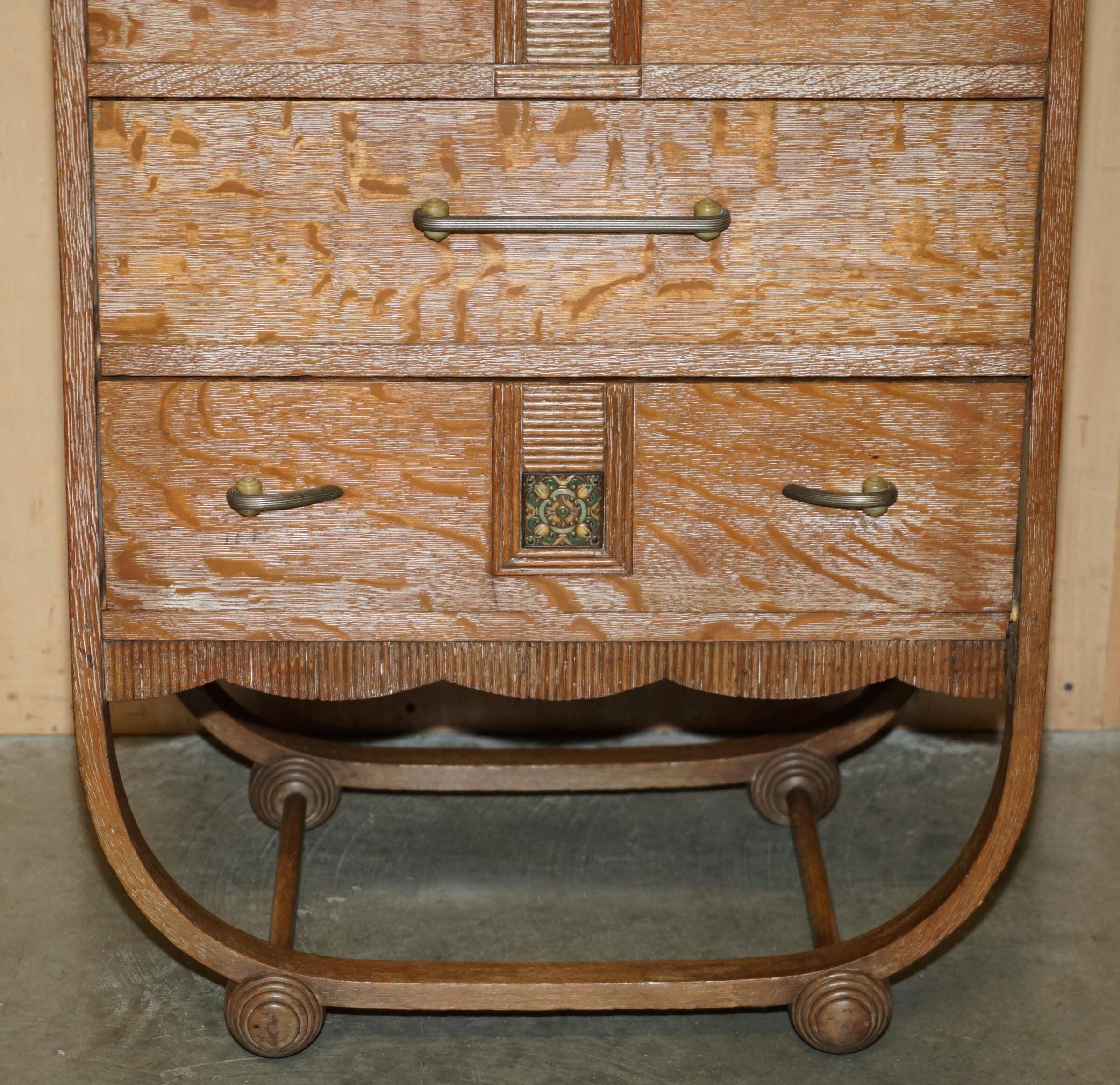 High Art Deco commode by Heals in bleached oak