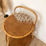 1960s/70s rattan rolling bar/serving cart