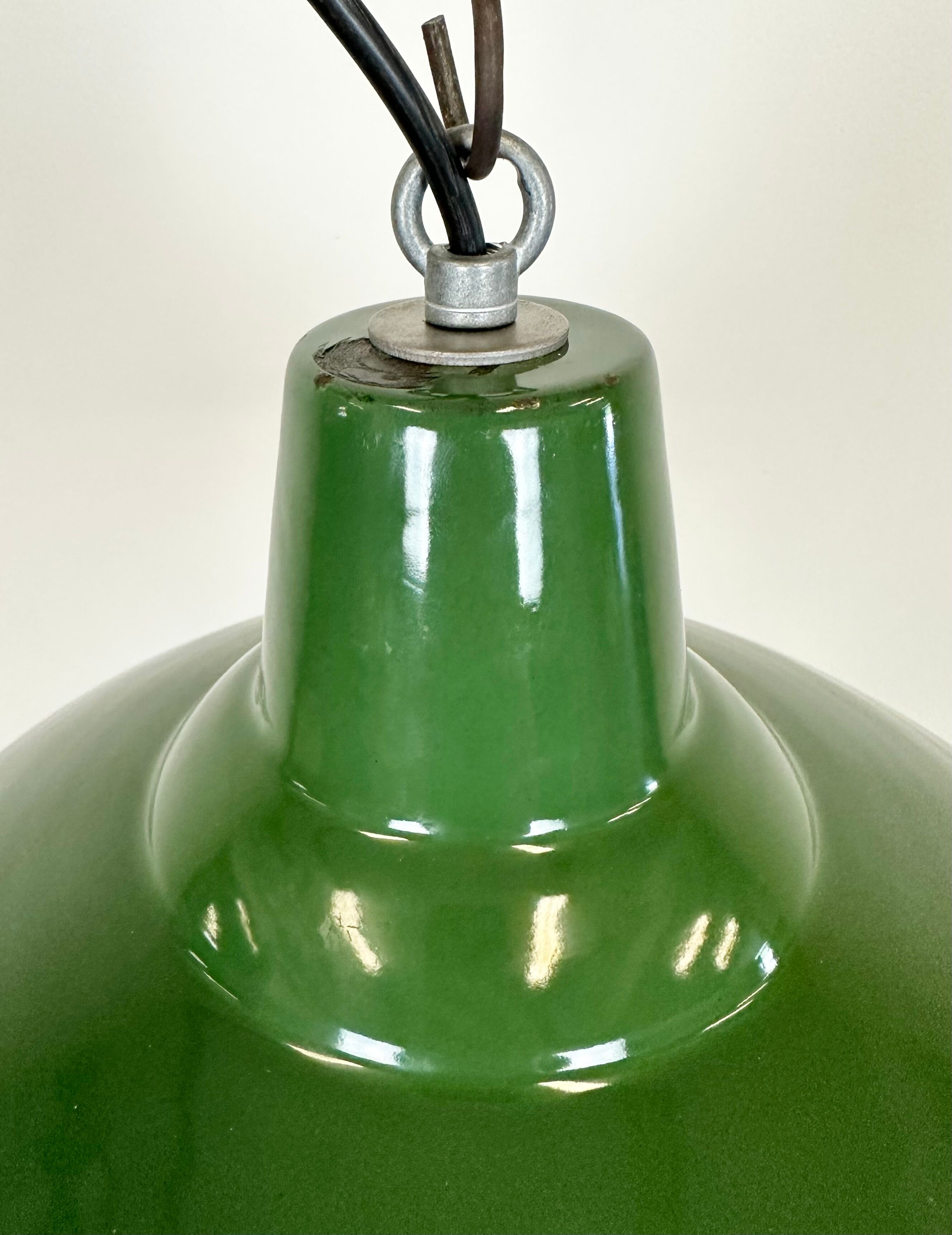 Industrial Green Enamel Factory Lamp from Benjamin, 1960s