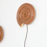 Rattan Sea Snail Design Wall Lamp
