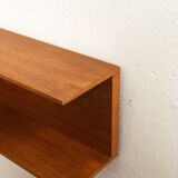 Wooden open wall shelf, 200cm, designed by Walter Wirz for Wilhelm Renz, Germany