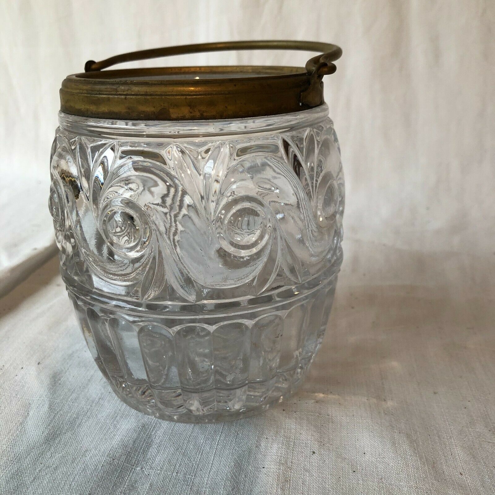 19th century glass or molded crystal ice bucket