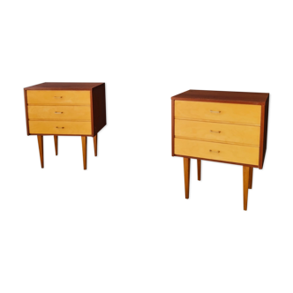 Two bedside tables, 50s