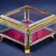 Boite à bijoux 1900 en verre biseauté et laiton