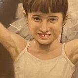 Peinture sur toile, aérographe? jeune danseuse en tutu, à identifier