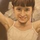 Painting on canvas, airbrush? young dancer in tutu, to be identified