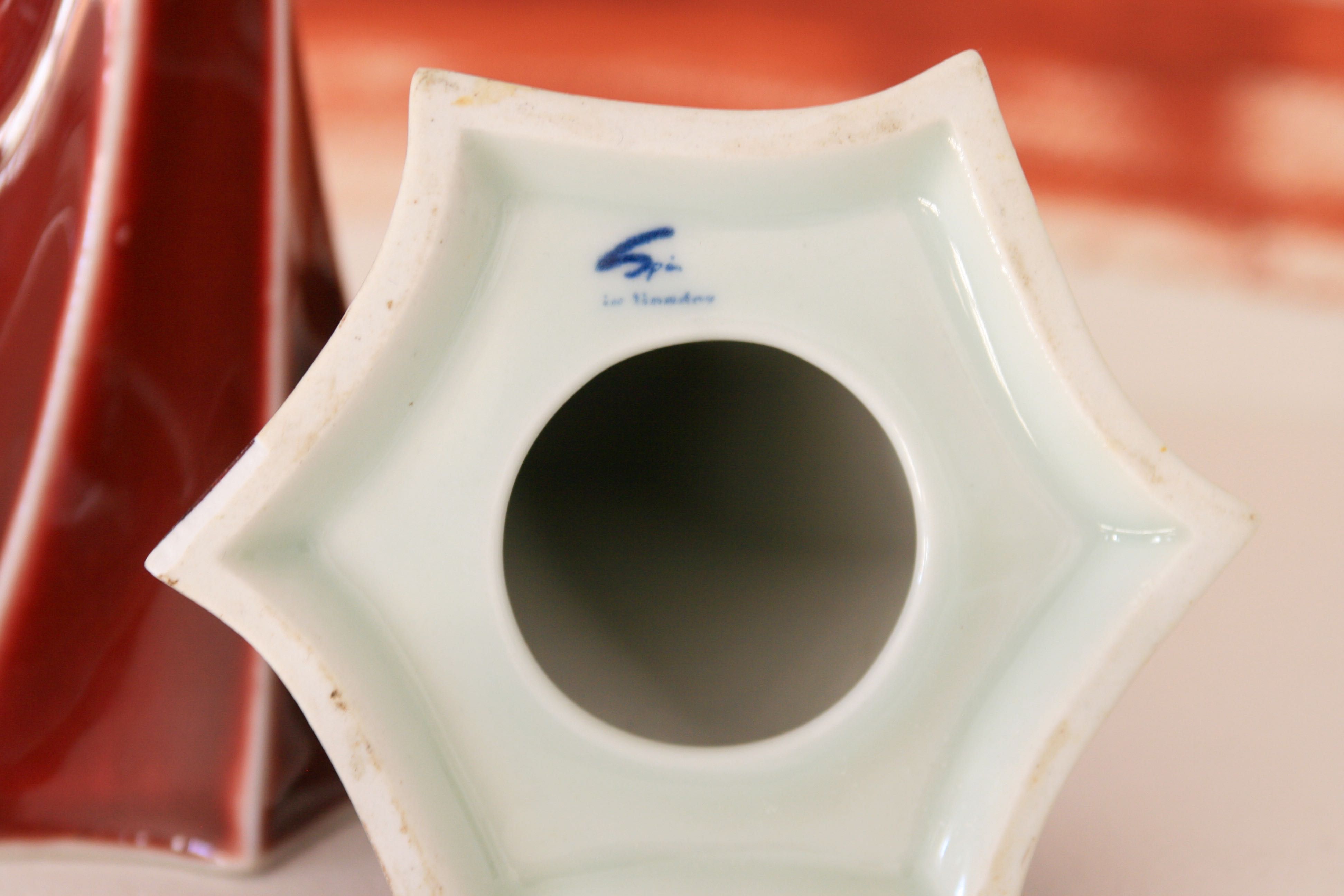 Set of 2 candlesticks design ceramic Spin Chinese porcelain of Jingdezhen