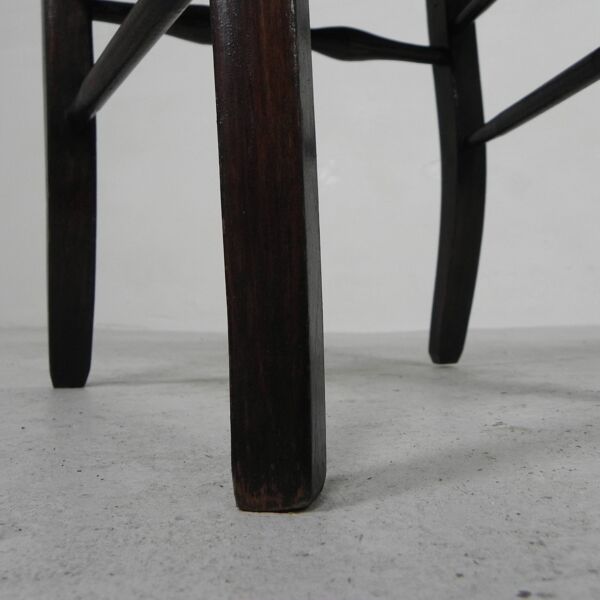 Set of 6 farm chairs with wicker seats, around 1900