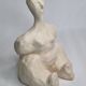 Modern white terracotta sculpture, Stylized female figure, 20 cm