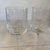 Duo of cut glass fish candle holders