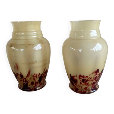 Paire de vases Art Déco en verre de Franz Welz, 1920