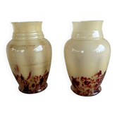 Paire de vases Art Déco en verre de Franz Welz, 1920