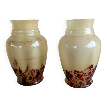 Two Art Deco Glass Vases by Franz Welz, 1920s