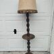 Turned wooden floor lamp – in the style of Charles Dudouyt art deco