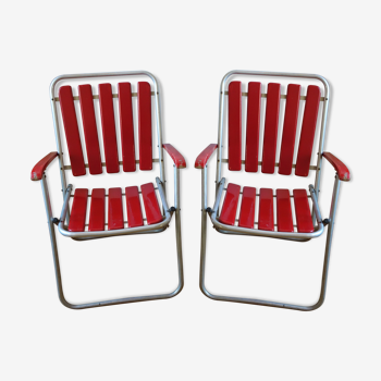 Caravanning chairs years 50-60, pair.