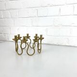 Scandinavian brass candle holder by Lars Holmström, Sweden 1950s