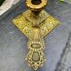 Large brass candlestick from the Art Nouveau period.