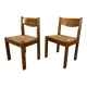 Paire de chaises maison Regain en orme et paille