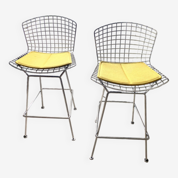 Set of 2 Bertoia bar chairs, Knoll International