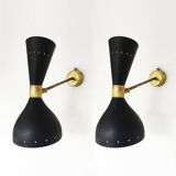 Paire d'appliques Italiennes design années 1950