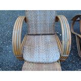 Pair of colonial rattan deck chairs