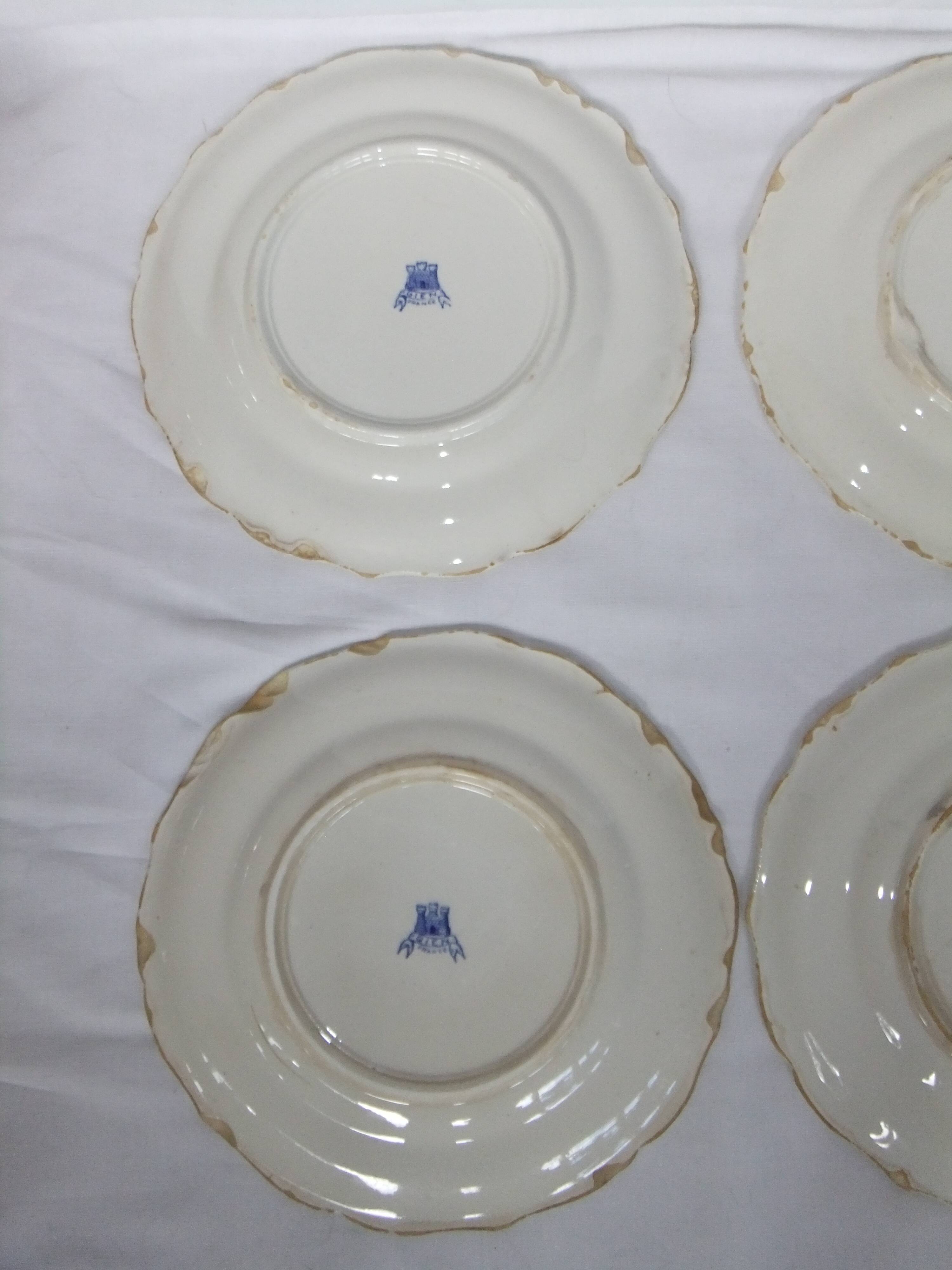 Plate Gien model Rouen stamp 1938 / 3 turns service table collection