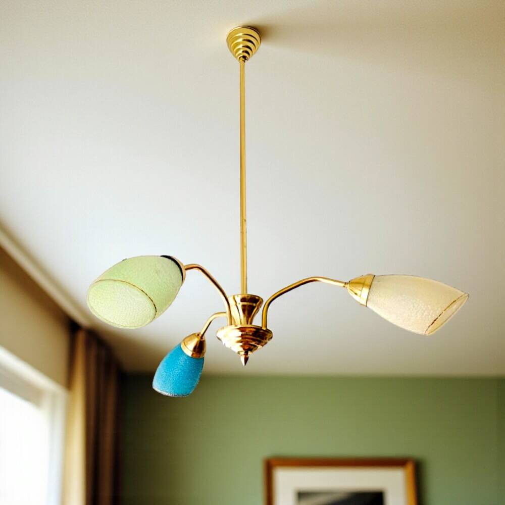 Mid-Century 1940s Sputnik Chandelier with 3 lights