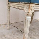 Pair of antique Louis XVI style chairs with patina