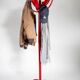 Italian coat rack by Mauro Pasquinelli in red lacquered wood, 1960s