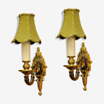 Pair of brass sconces