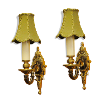 Pair of brass sconces