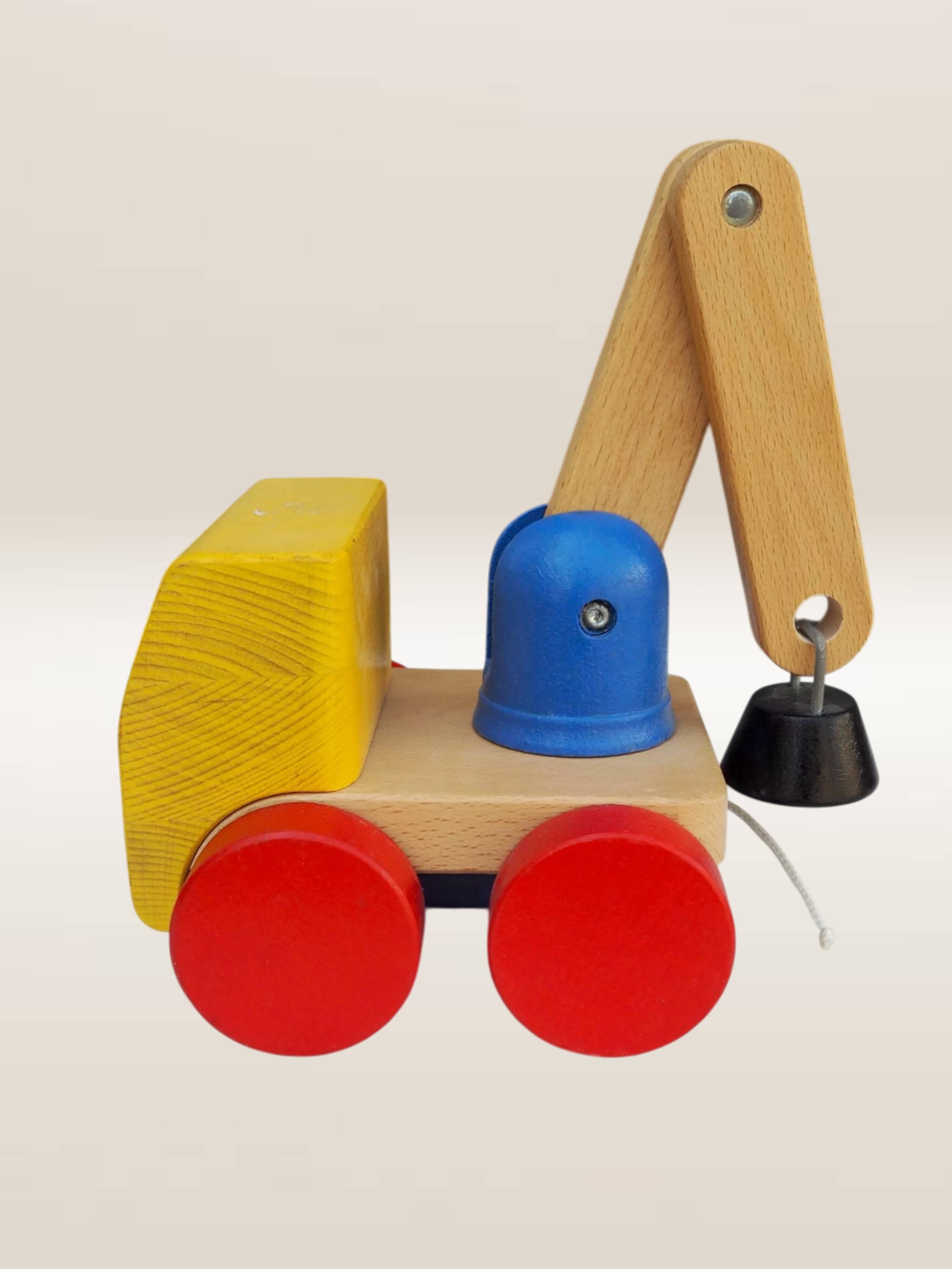 Jouet à tirer camion articulé en bois