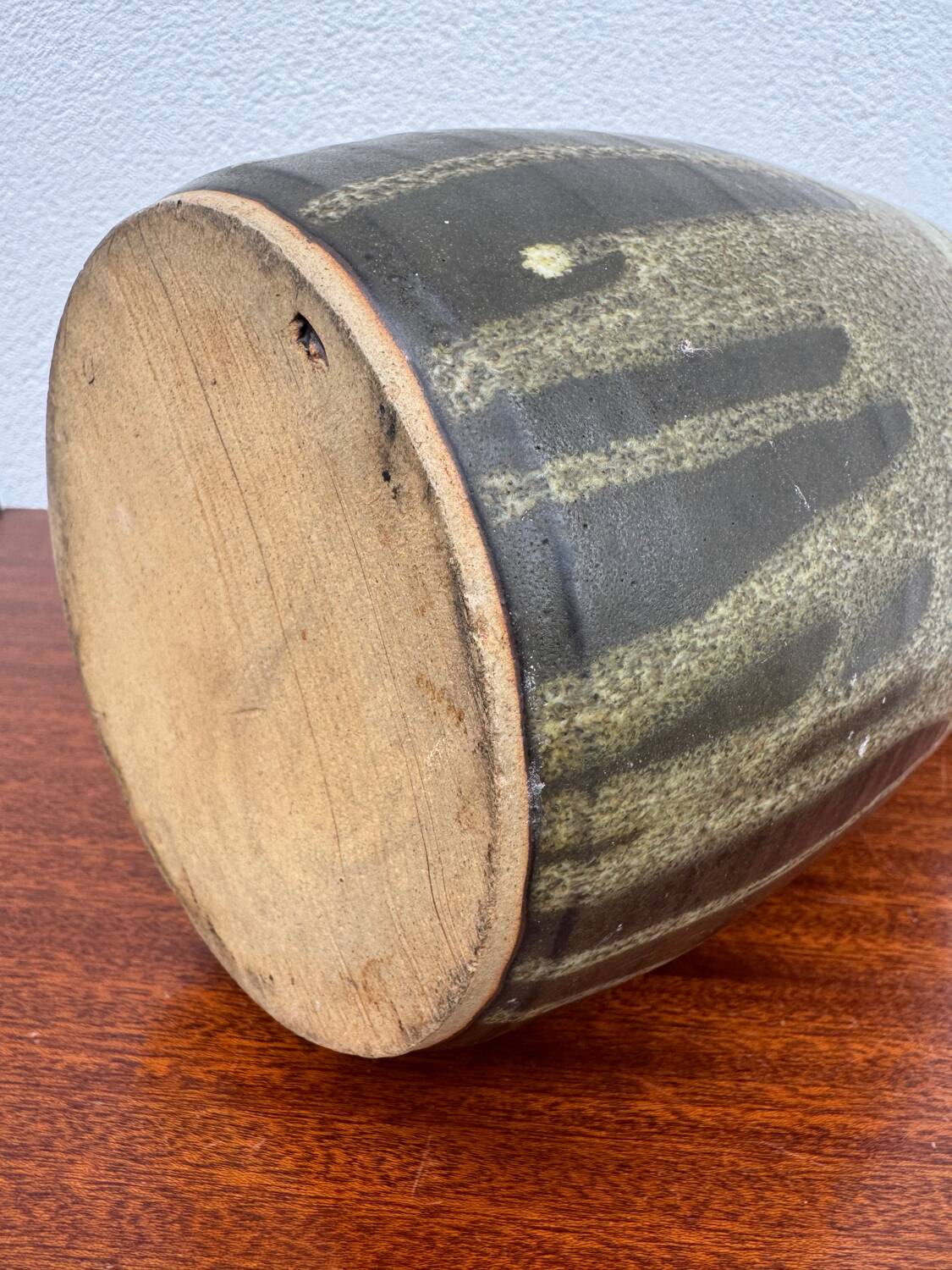 Stoneware vase with drips in the style of Jean Pointu