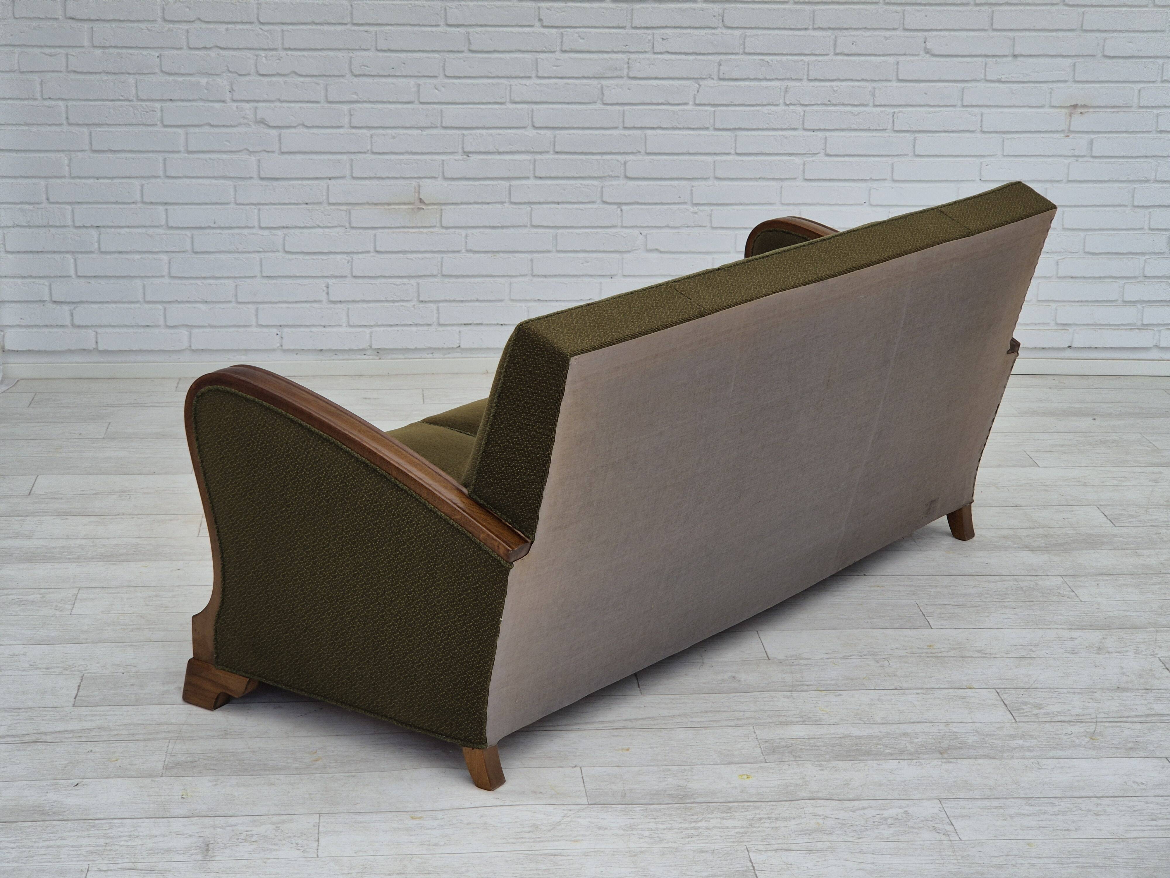 1950s, Danish 3 seater sofa in original very good condition, oak wood.