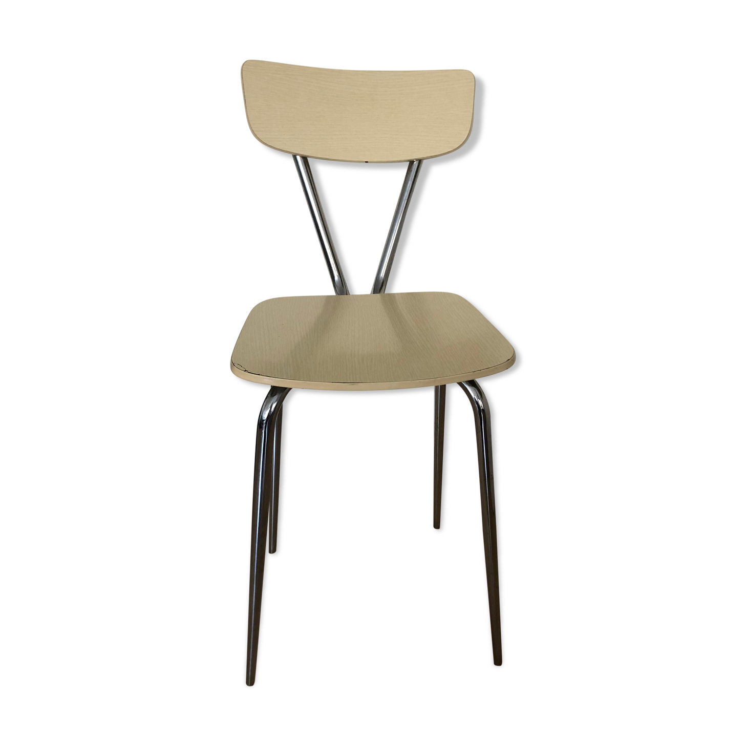 Chaise formica jaune pale