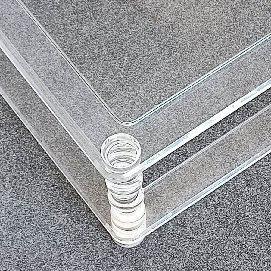 Two Tiered Coffee Table Manufactured for Maison Romeo in Lucite & Glass, France 1970s