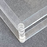 Two Tiered Coffee Table Manufactured for Maison Romeo in Lucite & Glass, France 1970s