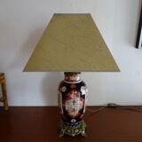 Faience lamp Imari XIXth foot bronze frame