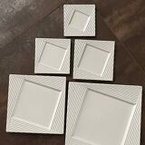 5 nesting plates by Paco Rabanne in Gien earthenware.