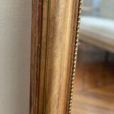 Old mirror louis Philippe Dore gold leaf pediment gilded fireplace