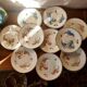 10 Lunéville earthenware plates, "Mésanges" pattern