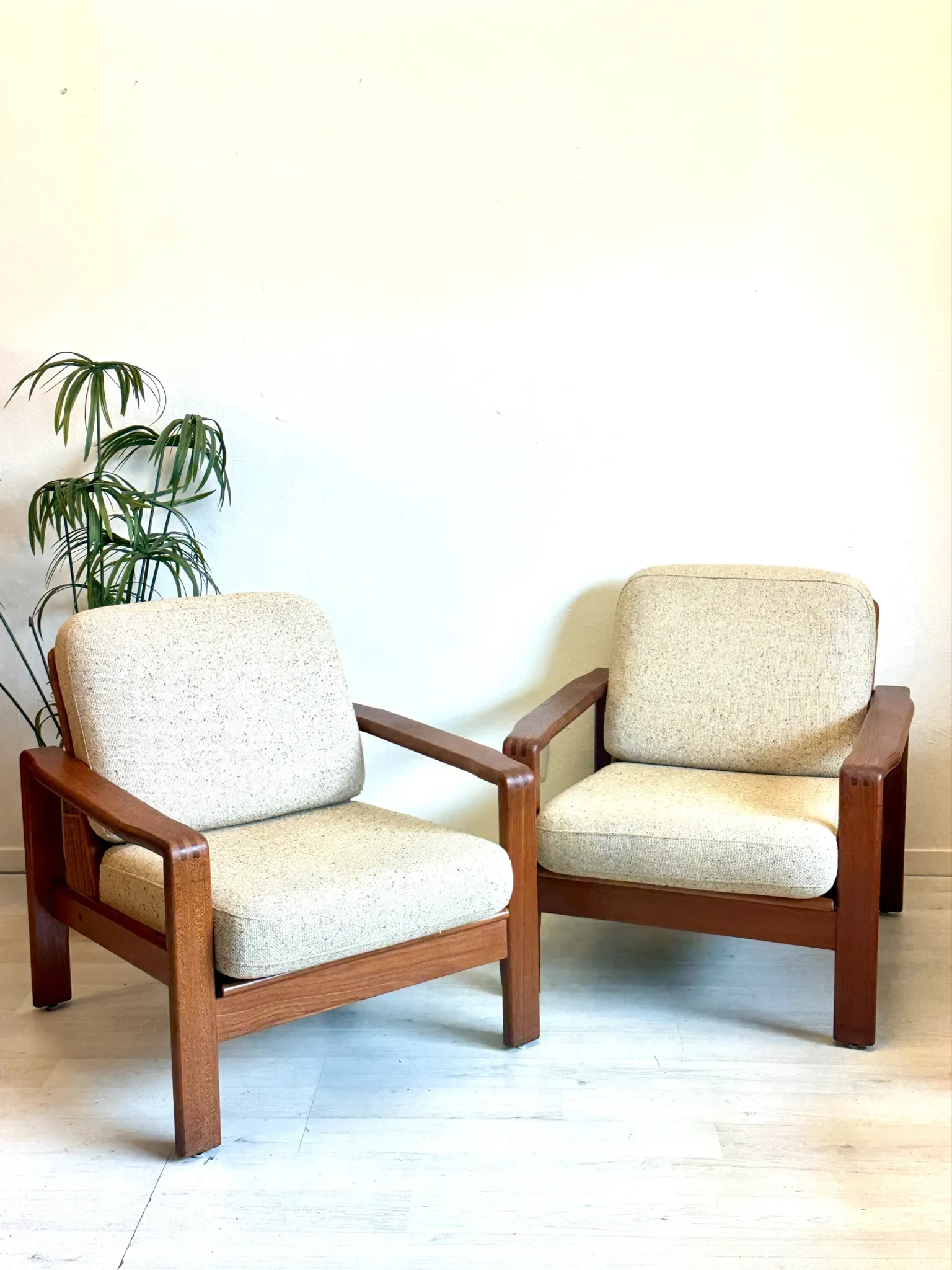 Vintage Danish teak easy chairs