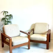 Vintage Danish teak easy chairs
