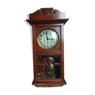 Wooden clock with beveled glass