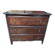 Solid wood chest of drawers with 3 patinated varnished drawers
