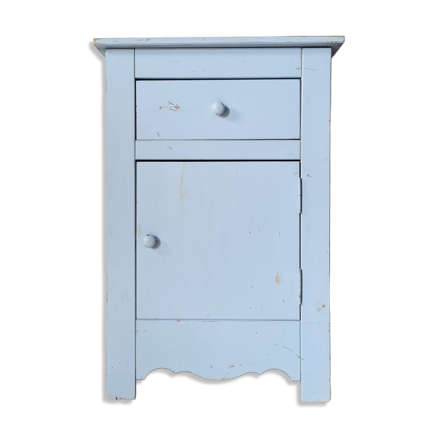 Meuble de rangement chiffonnier artisanal bleu