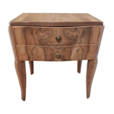 former raw wood with 2 baroque style drawers bedside