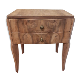 former raw wood with 2 baroque style drawers bedside