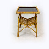 Rattan armchairs, table and stool, 1960