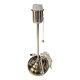 Modern white nickel lamp base with pull switch.